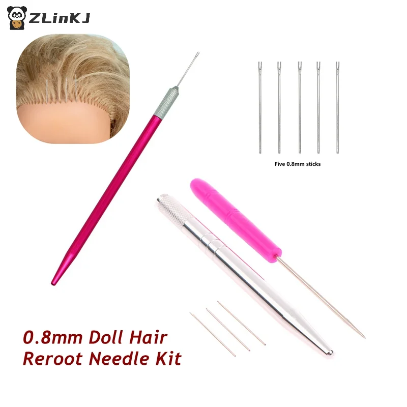 ▶0.8mm Doll Hair Reroot Needle Kit Repaint Baby Head Reborn Hair Rooting Tools Wig Making Supplies Accessories Set