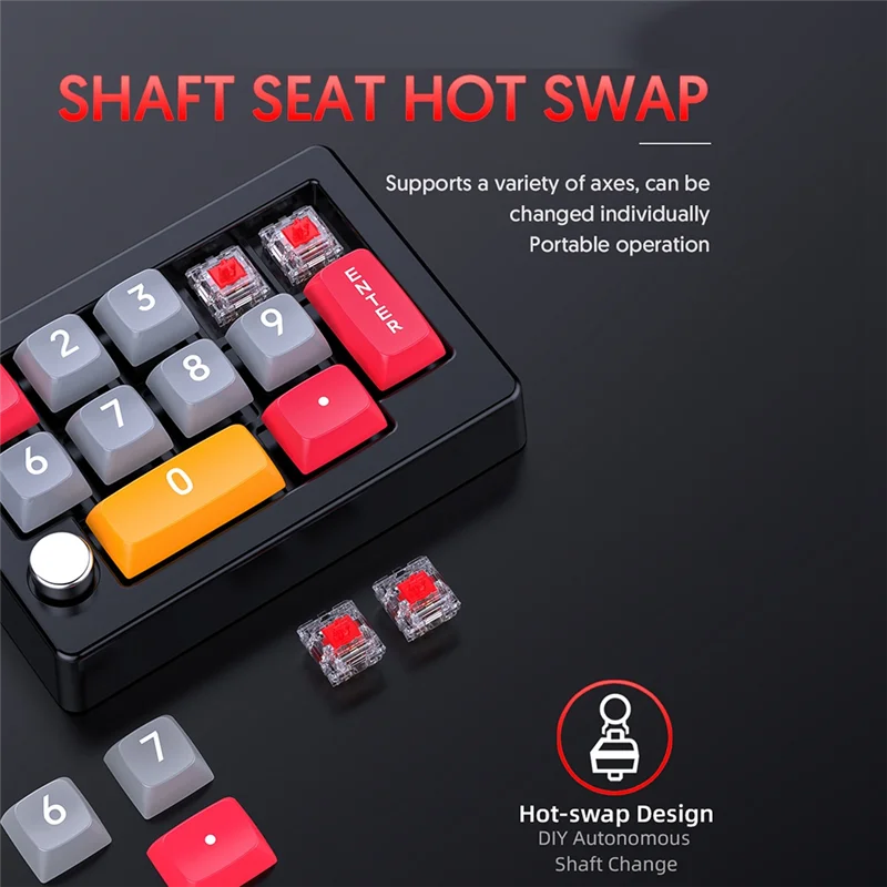 Teclado programable Macro de 13 teclas, interruptor mecánico intercambiable en caliente, teclado para juegos con luz RGB de 7 colores, duradero, blanco