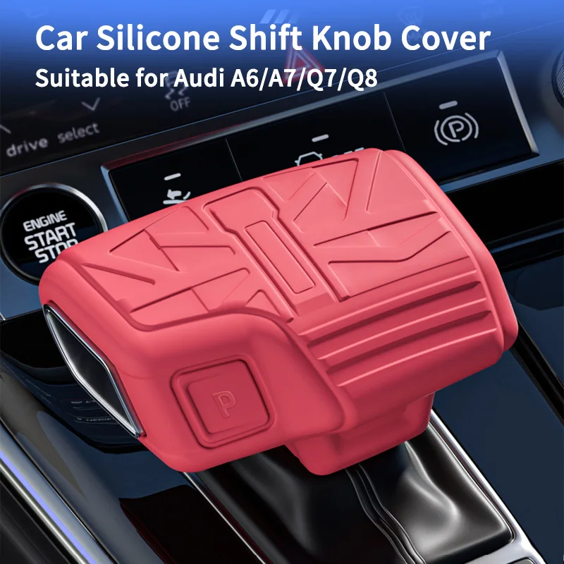 

Car Gear Shift Knob Cover for Audi A6/A7/Q7/Q8 - Soft Silicone Shifter Grip, Scratch Resistant Auto Interior Accessories