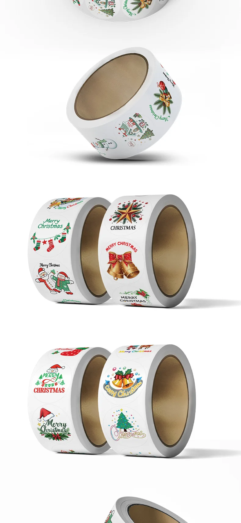 500 Stück Frohe Weihnachten Siegelaufkleber zum Dekorieren von DIY-Geschenken, Backpapier, Umschlägen und Schreibwaren für die Weihnachtsfeier-Dekoration – Detail 6