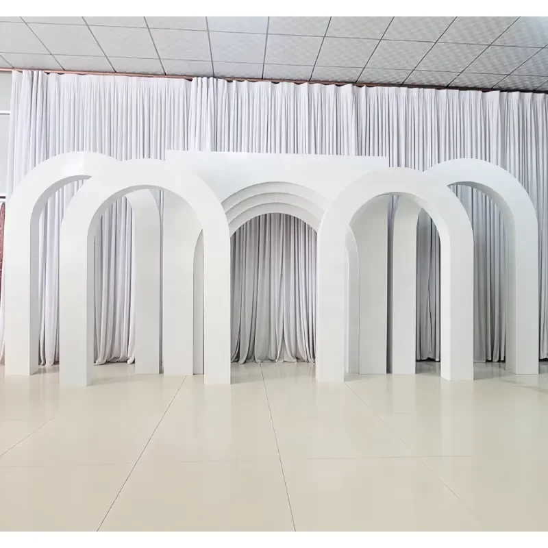 BYXC Luxury White Metal Square Stage Arch Durable Wrought Iron Background Display Stand for Wedding Party Event Decoration