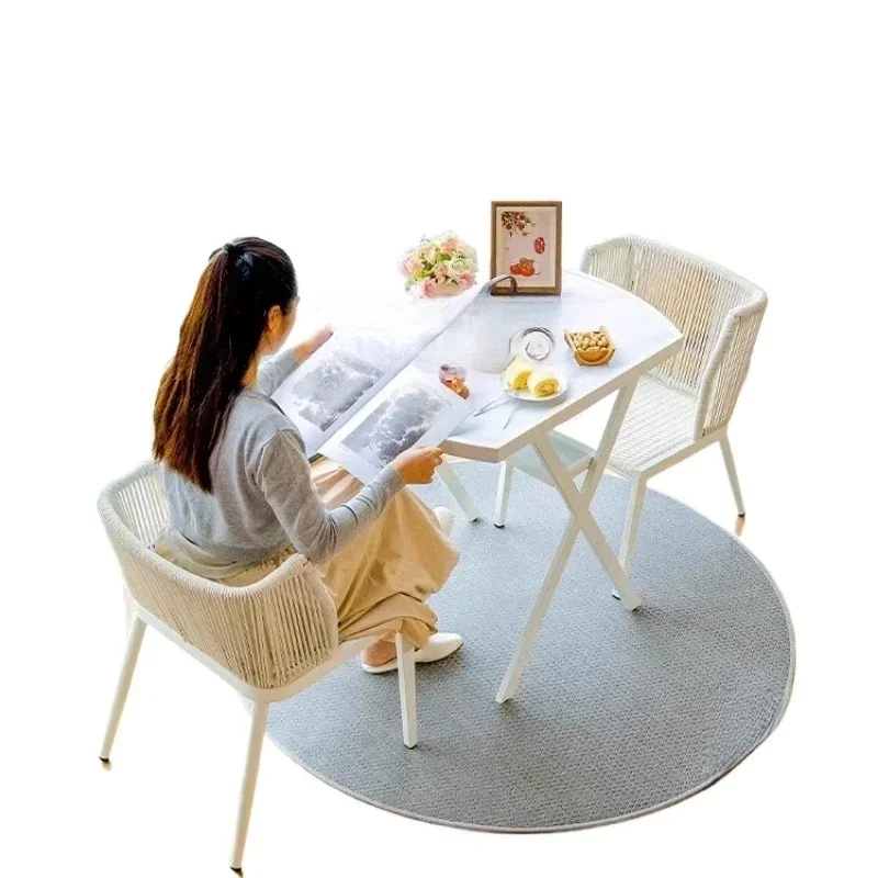 A  tables and chairs, balcony tea drinking combination, surrounding stove tea brewing, leisure multi-functional household rattan