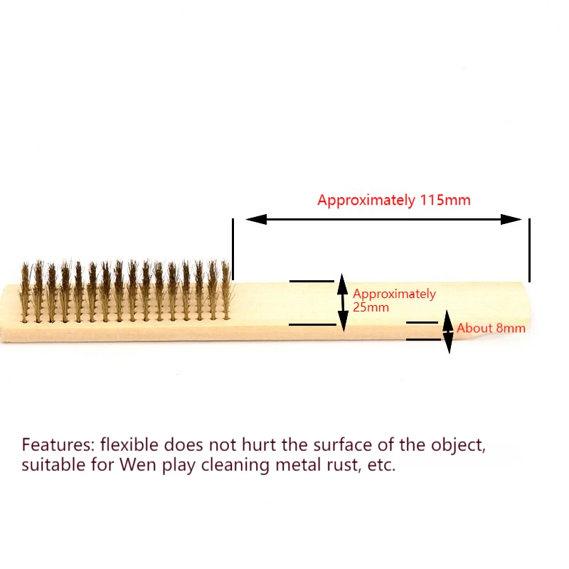 10Pcs Wood Handle Steel Wire Brush for Cultural Artifacts Carvings Diamond Cleaning Maintenance Metal Copper Brush