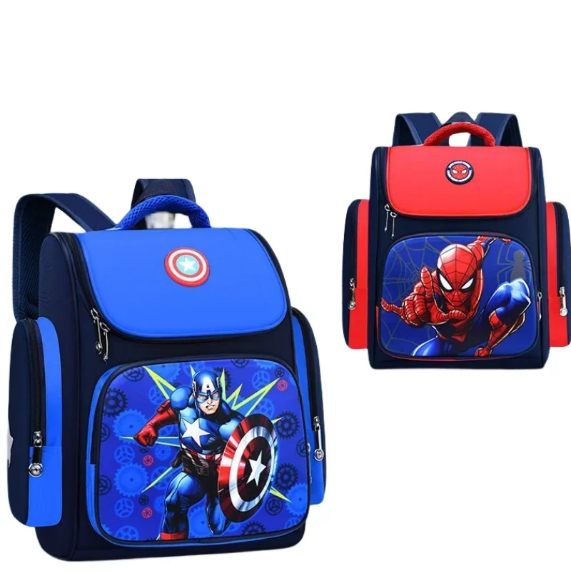 Marvel Spiderman Cartoon Anime Boys and Girls 1-3-6 Grade Children Cute Space Waterproof School Bag Kindergarten Shoulder Gifts