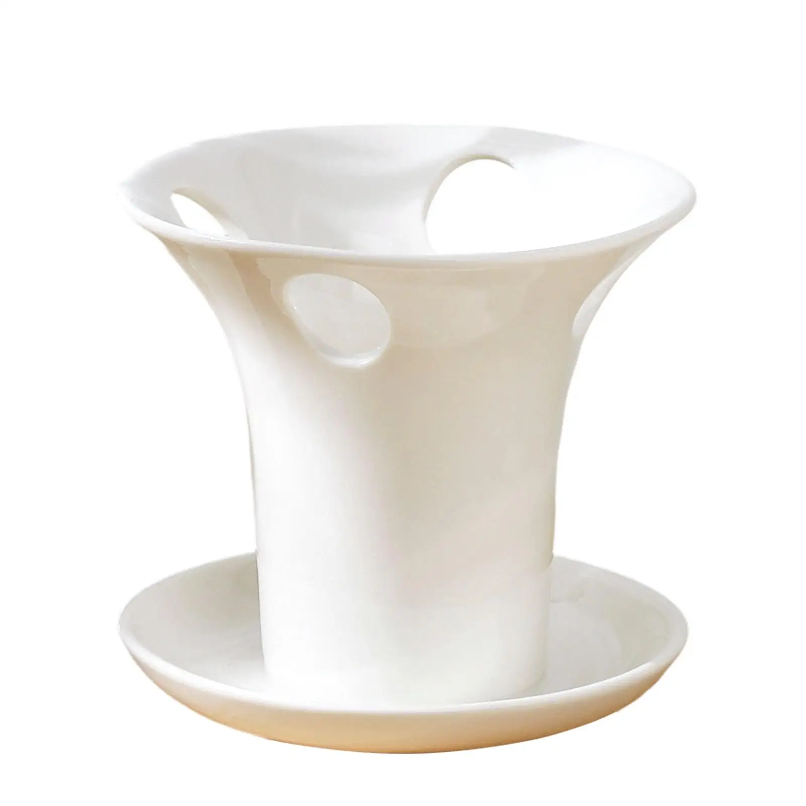 Toothbrush Standing Holder Stable Ceramic with Draining Base Toothbrush Organizer Stand for Comb Razor Toothpaste Pen Office