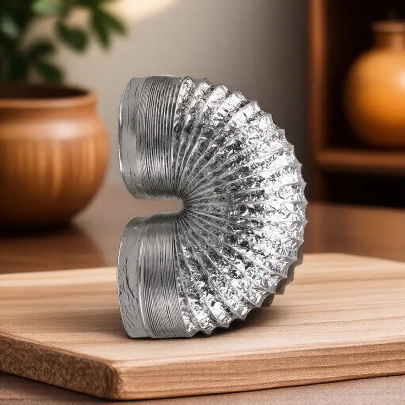 

1Pcs High Temperature Resistant Aluminum Foil Exhaust Hose 2M Thick Flexible Ducting for Hvac Dryer Vent Bathroom Kitchen