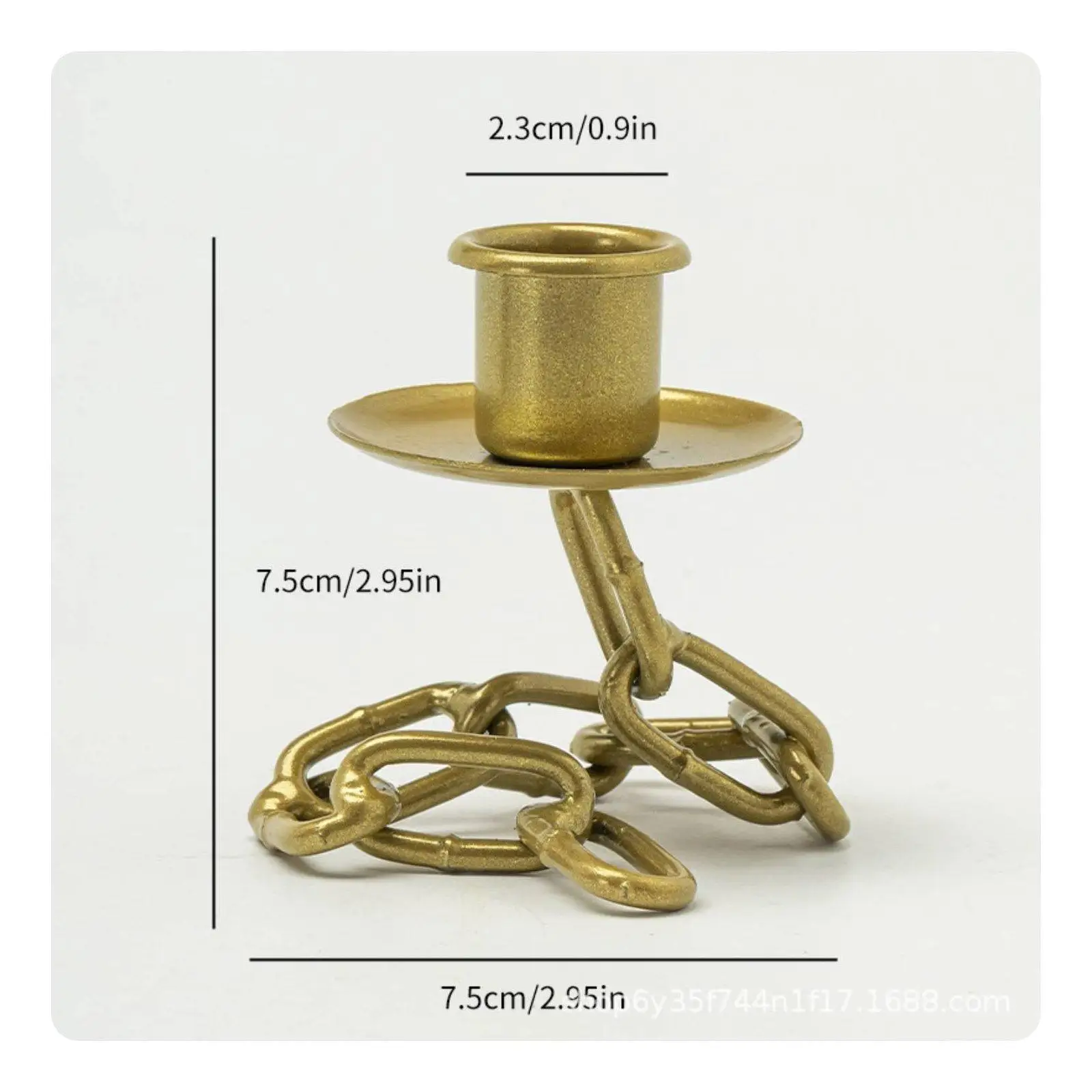 Decorative Candle Holder Metal Chain Link Design Candlestick Centerpiece for Dining Table Wedding Decor