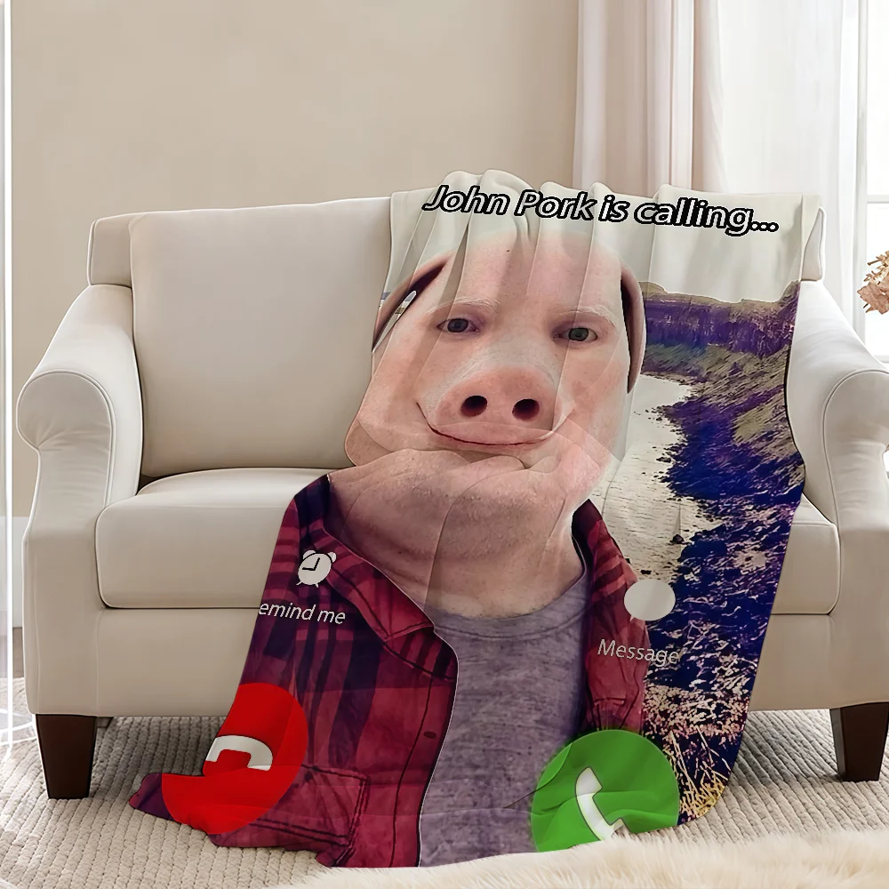 Blanket Throw Super Cosy Plush Living Room Calling Pork Sofa Is Couch Childish John Birthday Gifts