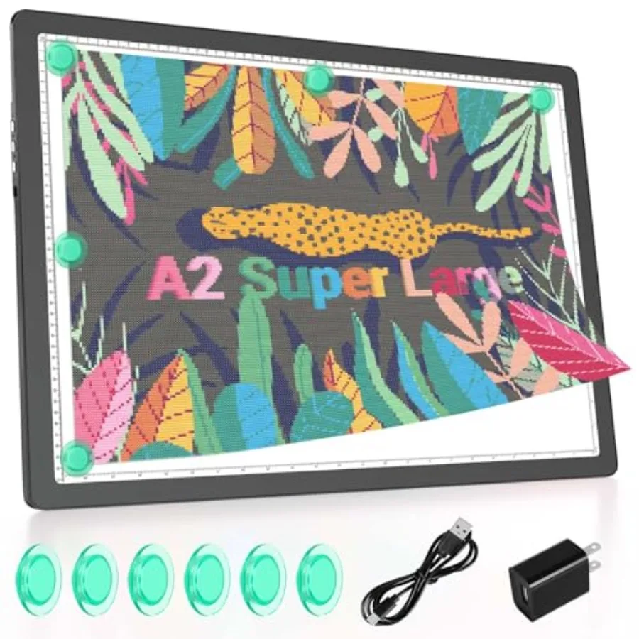 

Rechargeable LED Light Board25.2"x18.4" Extra Large Light Pad with 5000mAh Battery Magnetic Attraction Lightbox for Tracing Dra