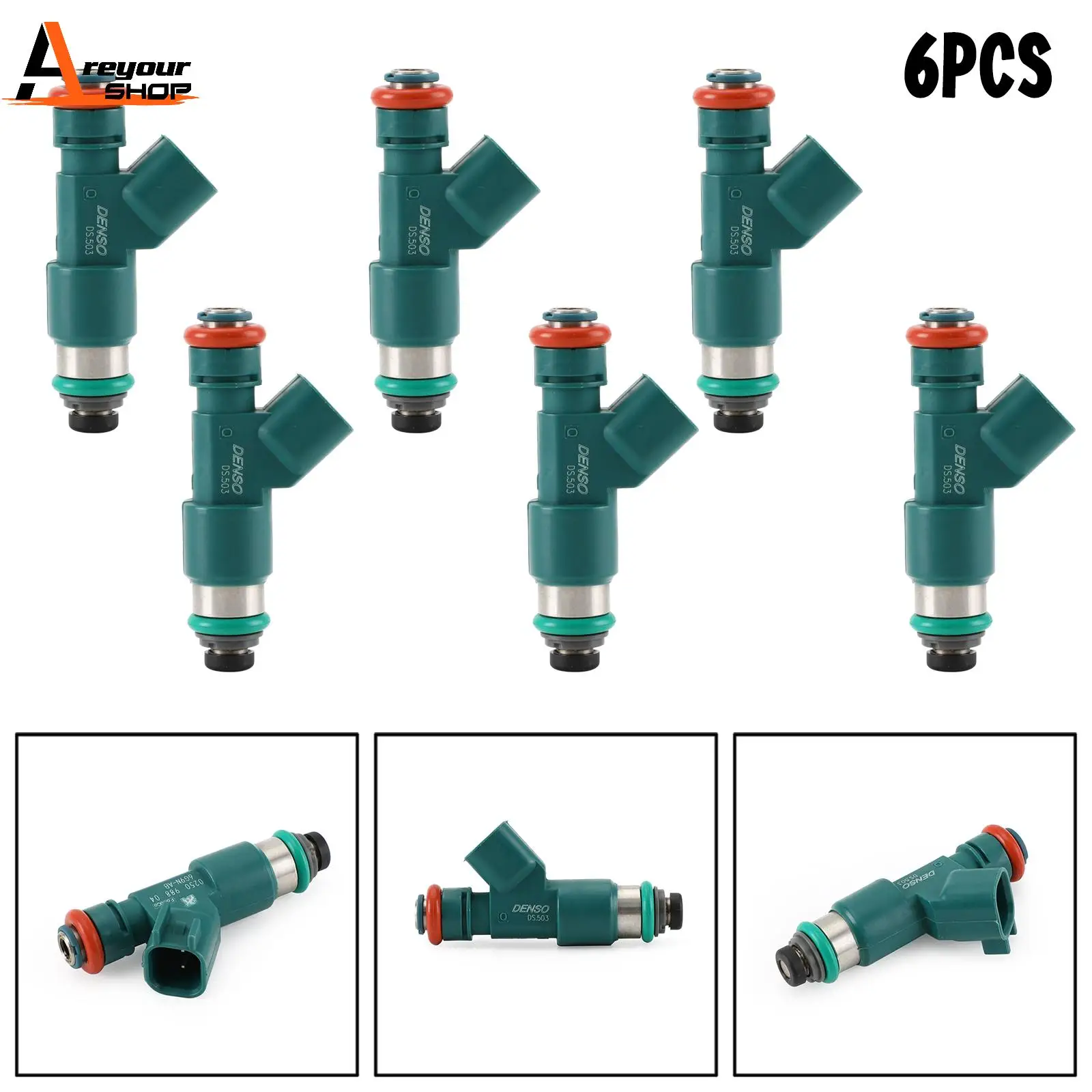 Areyourshop 6PCS Fuel Injectors Fit For Volvo S80 2007 2008 2009 2010 2011 2012 2013 2014 30777501 Car Auto Parts