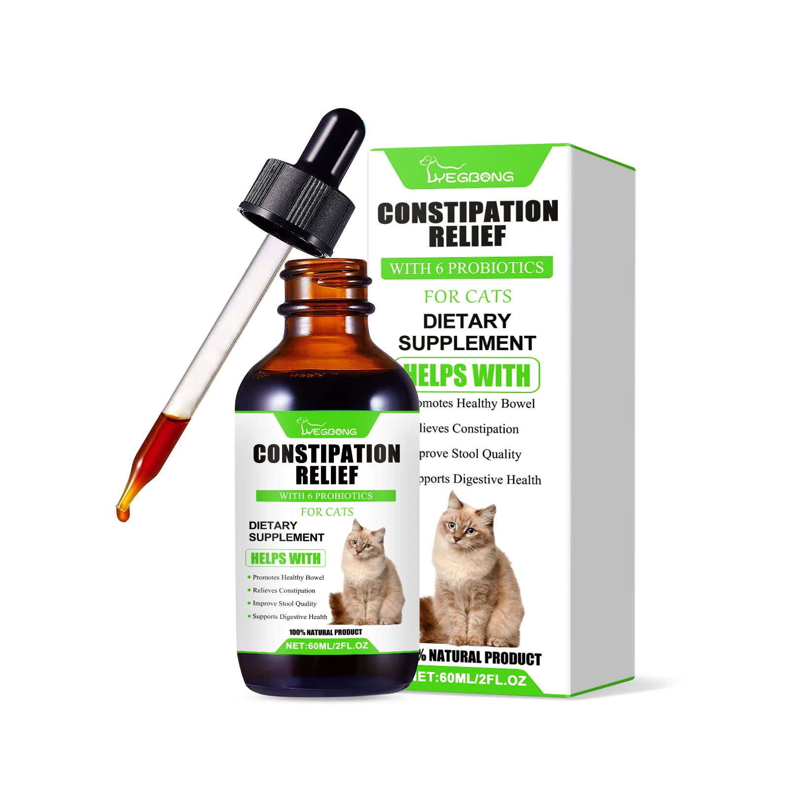 

Yegbong Uses Probiotic Drops To Care For Cat Health, Vitality, And Absorption Of Nutritional Supplements