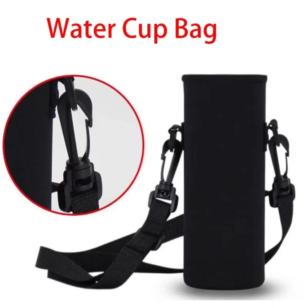 Portable 750ML/1000ML/1500ML Water Bottle Holder Adjustable Strap Neoprene Insulated Bottle Pouch Black Water Bottle Sleeve
