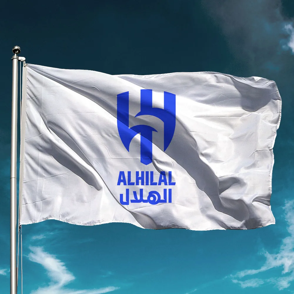 Al Hilal Riyadh Flag Saudi Arabia Football Club Soccer Team Banner Outdoors Decor Garden Decoration Waterproof Hold Backdrop