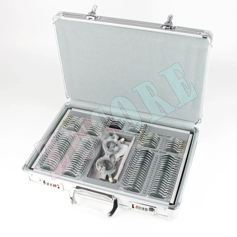 

104 Trial lens set Optical trial lens case Metal rim Aluminium case + Free trial frame