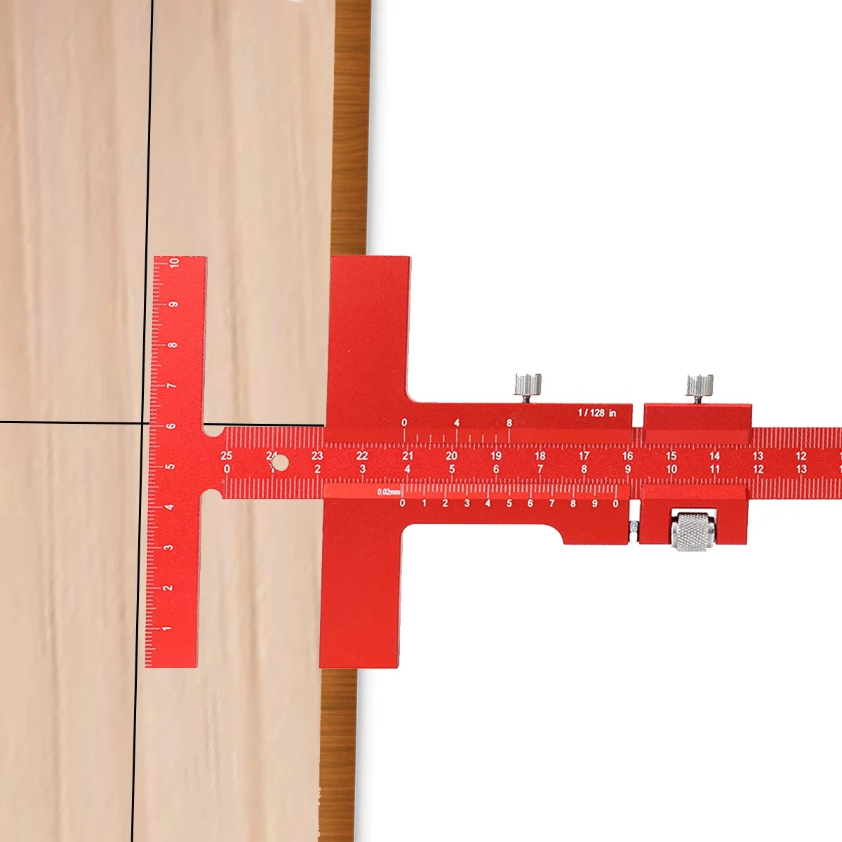 Woodworking Fine Tuning Scribe Metric inch Aluminum alloy T Ruler Scribing Marking Gauge Measuring Tool Woodworking Tool