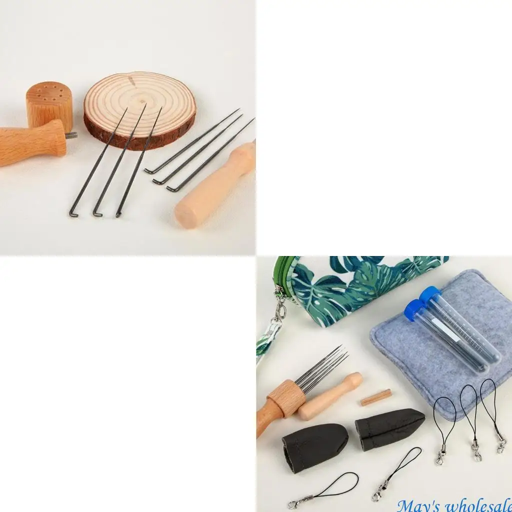 

Стартовый набор для игольного валяния с сумкой для хранения, набор шерстяной ровницы, 18 цветов, наборы для валяния из шерсти с