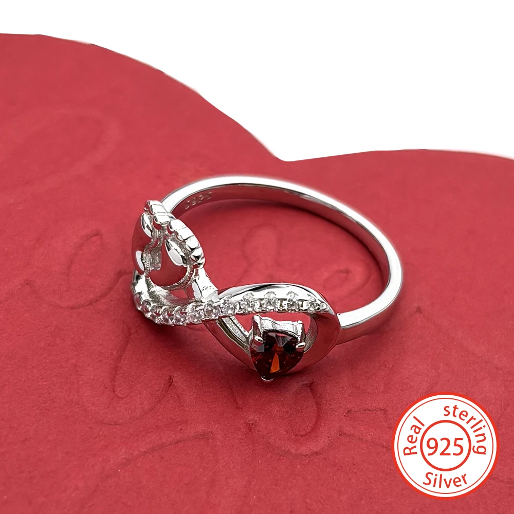 

Baby Paw Print Heart Infinity Symbol Ring For Women Mother 925 Sterling Silver Crystal New Design Finger Jewelry Mother Day Gift