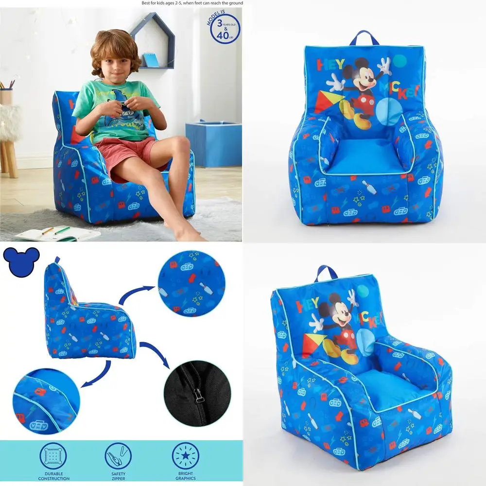 

Детское кресло-мешок из нейлона с кантом, верхней ручкой, идеально подходит для отдыха, спальни, игровой комнаты - большой размер