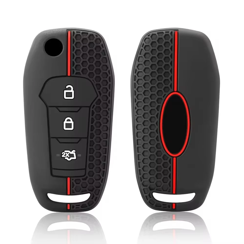 Silicone Car Remote Key Case Cover Ford Focus Kuga  Mustang Shyelby Edge Escape Tierra Explorer Mondeo Transit