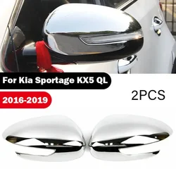 For Kia Sportage KX5 2016-2019 Car Rearview Side Mirror Cover Wing Cap Sticker Exterior Door Rear View Case Trim Carbon Fiber