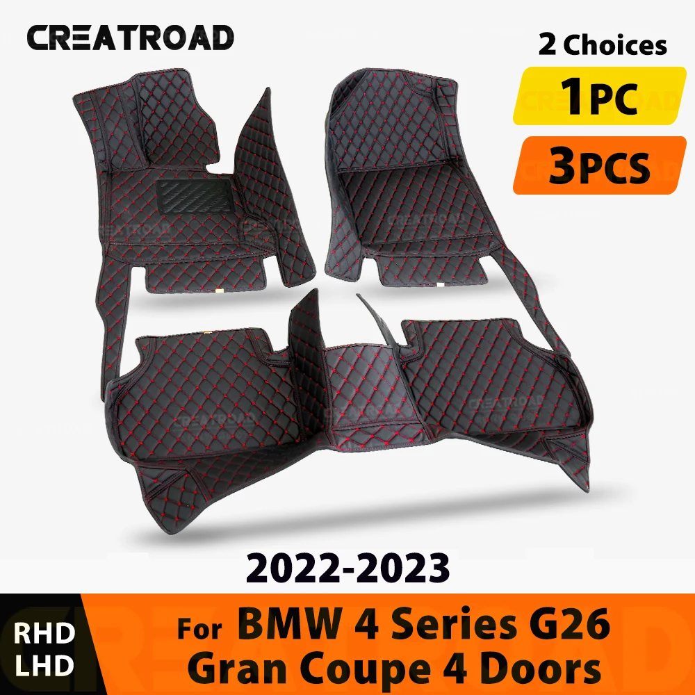 Car Floor Mats For BMW 4 Series G26 Gran Coupe 4 Doors 2022 2023 Custom Foot Pads Automobile Carpet Cover Interior Accessories