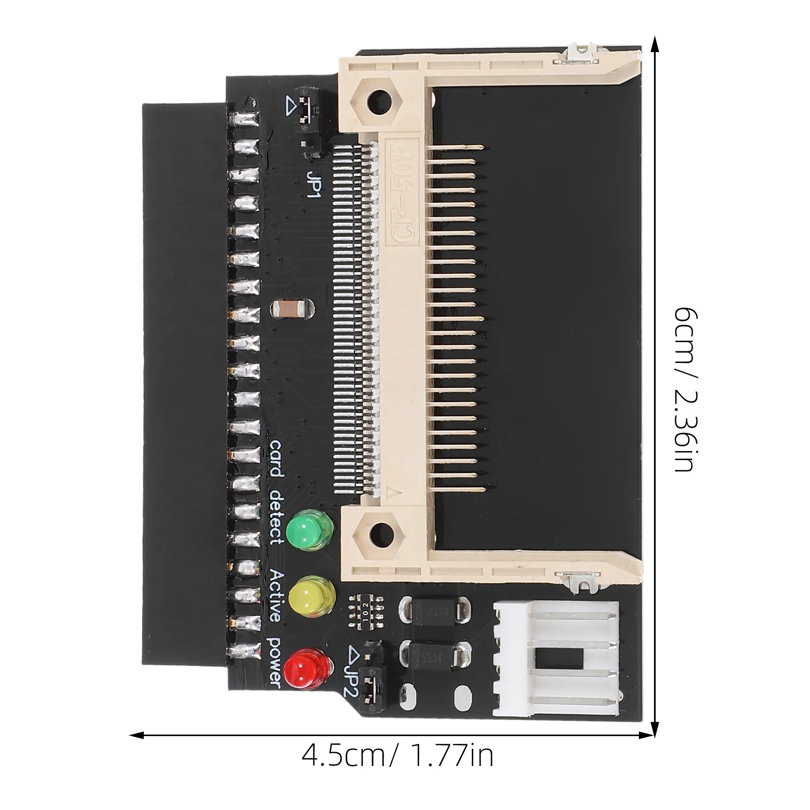 Cf Ii to 40Pin Adapter Black 6.0x4.5x0.4cm 3 LED Detect 50Pin Mode Jumper