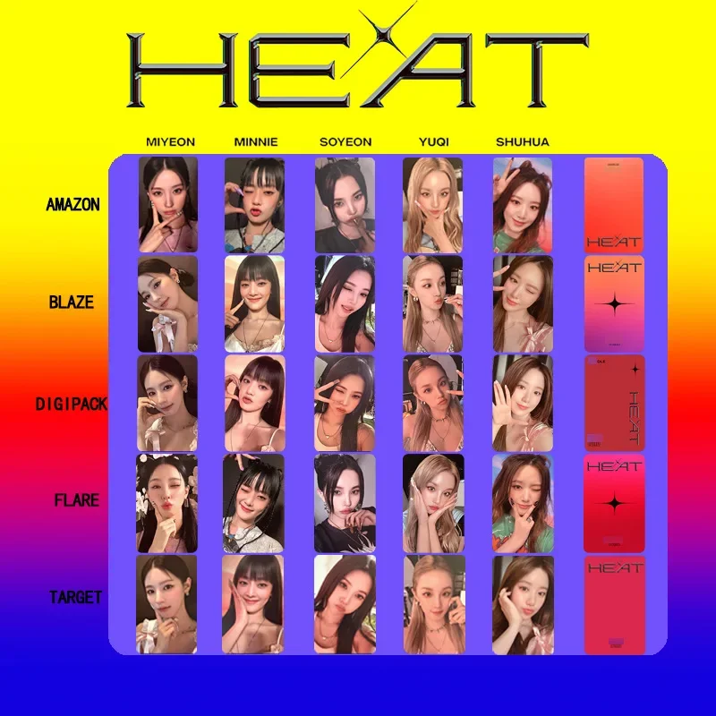 6Pcs (G)I-DLE Lomo Cards New Series HEAT High Quality HD Printd Photo Cards MiYeon Minnie SoYeon YuQi ShuHua Fans Gifts