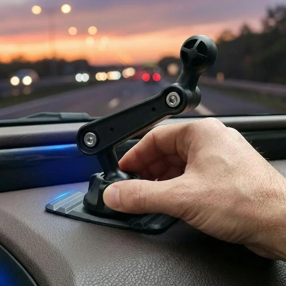 Ball Head Car Phone Mount with Dashboard Sticker Base, 360° Rotation Extension Rod Universal Smartphone Holder Bracket
