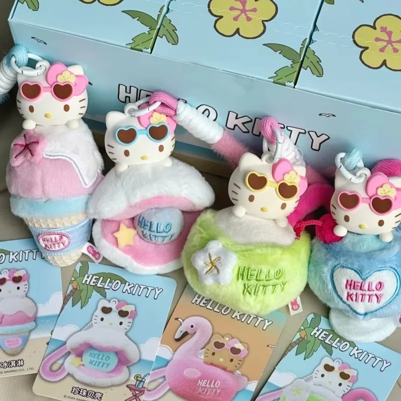 Original Hellokitty Summer Black Skin Series Blind Box Pendant Scented Trendy Blind Box Collectable Cartoon Anime Figure Gifts
