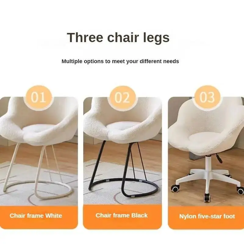 

Makeup chair, comfortable lamb velvet back chair, pet chair suitable for girls' bedroom, ergonomic chair, Internet celebrity