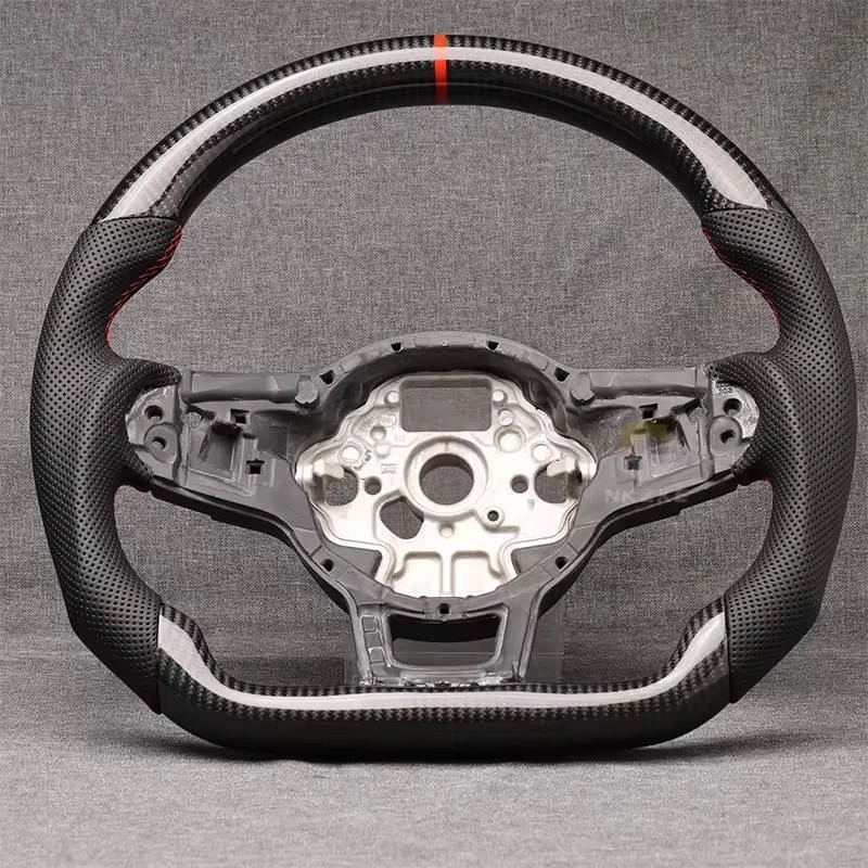 Carbon Fiber Steering Wheel Leather For Volkswagen Golf MK7 Mk7.5 GTI GTS Rline Polo Scirocco 2014-2020 Tuning Accessories
