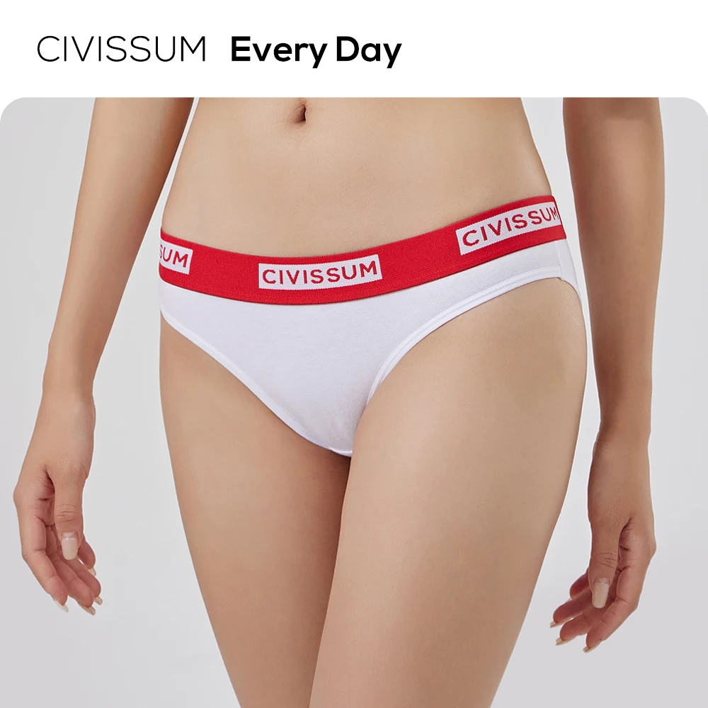 SexyDaily Store Every Day Women Cotton Briefs Basic Underpants Low-waisted Panties Solid Color 619
