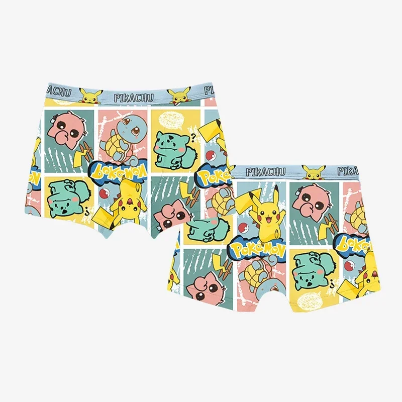 Pokemon Pikachu Children Cotton Underwear Cute Printing Panties Kids Short Boxer Briefs Cartoon Print Summer Boy Underwear