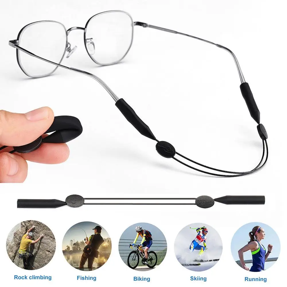 Universal Adjustable Eyewear Retainer Fit Sports Sunglasses Unisex Large Retainer Safety Strap Round-Head Holder Glasses C9F6