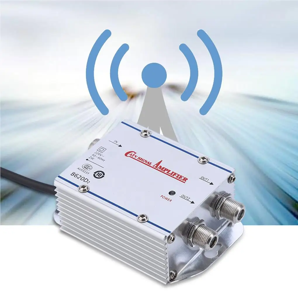 Стандартный двухсторонний усилитель сигнала кабельного телевидения, 220 В переменного тока, видеовспомогательный адаптер, разветвитель