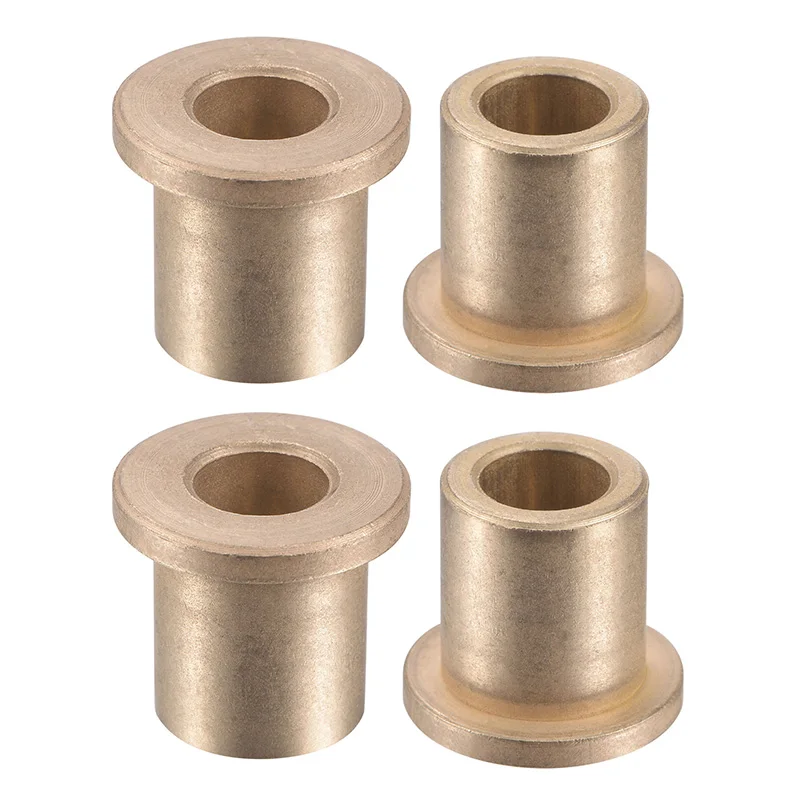 Uxcell 4pcs Inner 10mm Flange Sleeve Bearings 10x16x20mm Sintered Bronze Self-Lubricating Bushing