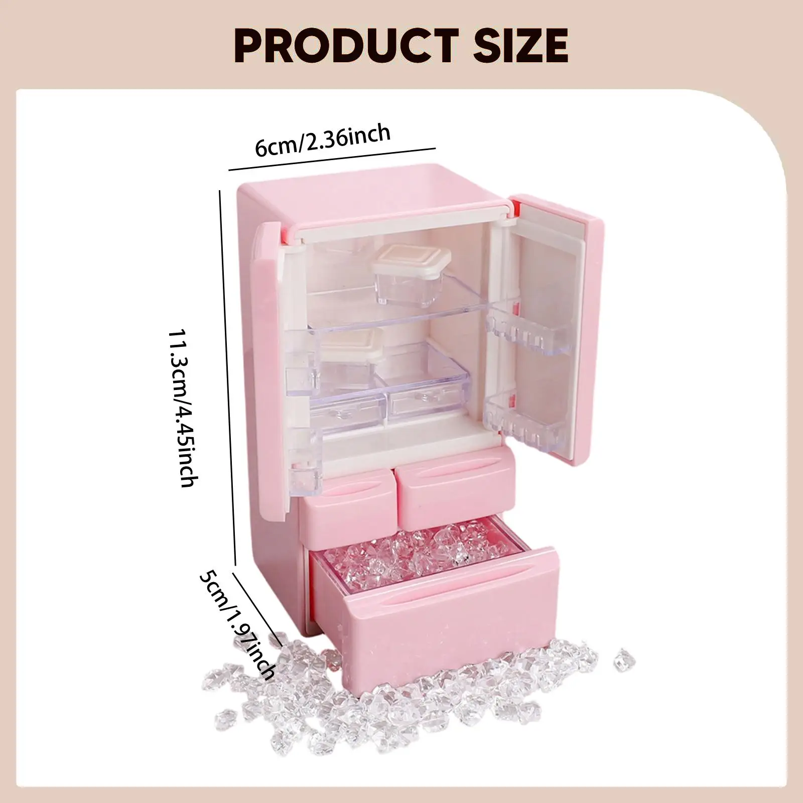 1:12 Miniature Refrigerator Model Imaginative Realistic Role Play Mini Fridge Appliance Dollhouse Furniture Mini Freezer for DIY