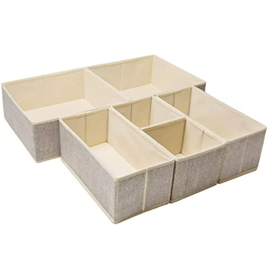 

Underwear Drawer Organizer, 6 Set Foldable Underwear Drawer Organizer and Closet Dividers, Storage Box for Clothes, Socks, Unde