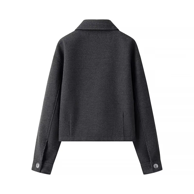 Chaqueta Corta de Nailon con Cremallera de Doble Cara JNLEAOG, Diseño de Moda para Mujer, Estilo Otoñal, para Viajar al Traba...