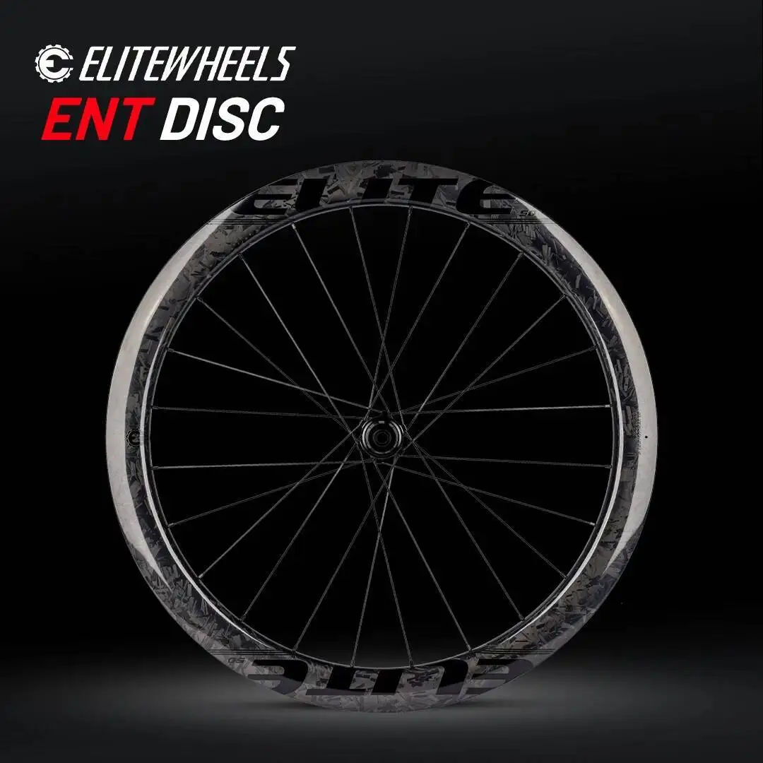 

ELITEWHEELS Forged Pattern Road Disc Carbon Wheelset 60mm Depth Tubeless Compatible Wheels Center Lock Or 6-blot Lock