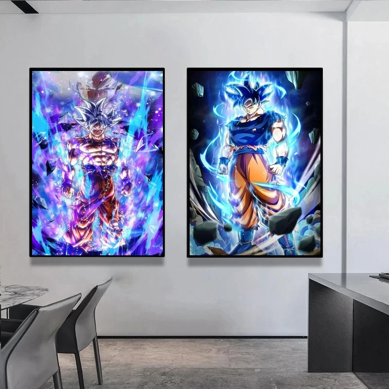 Pósteres de lienzo clásicos Dragon Ball Goku, imagen Mural impresa, Vegeta, habitación moderna, pared del hogar, figuras de acción decorativas estéticas