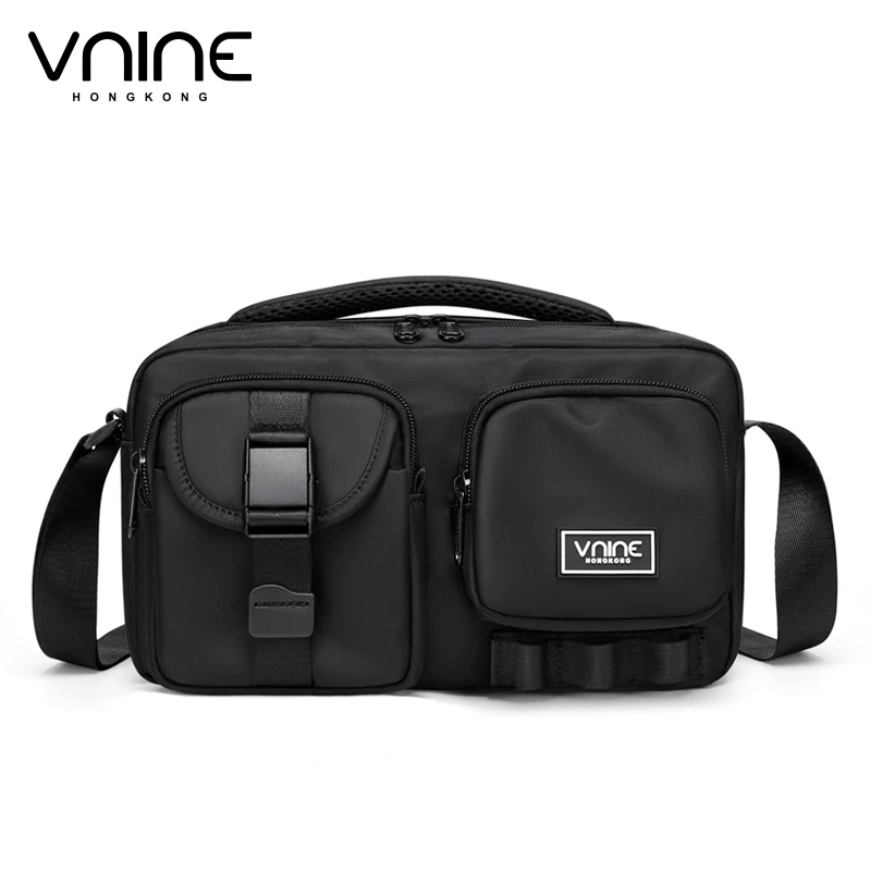 V.NINE Crossbody Shoulder Bag Woman Waterproof Multi Pockets Cross Sling Bag Men Cell Phone Black Chest Bags Anti Theft Unisex