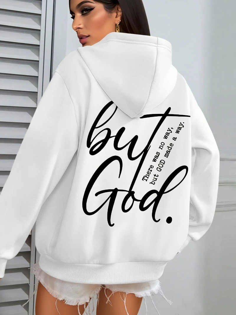 

2025 Autumn and Winter Plus Size God Print Hoodie Casual Long Sleeve Pocket High-end Luxury Is for Both Men and Women Top Y2k
