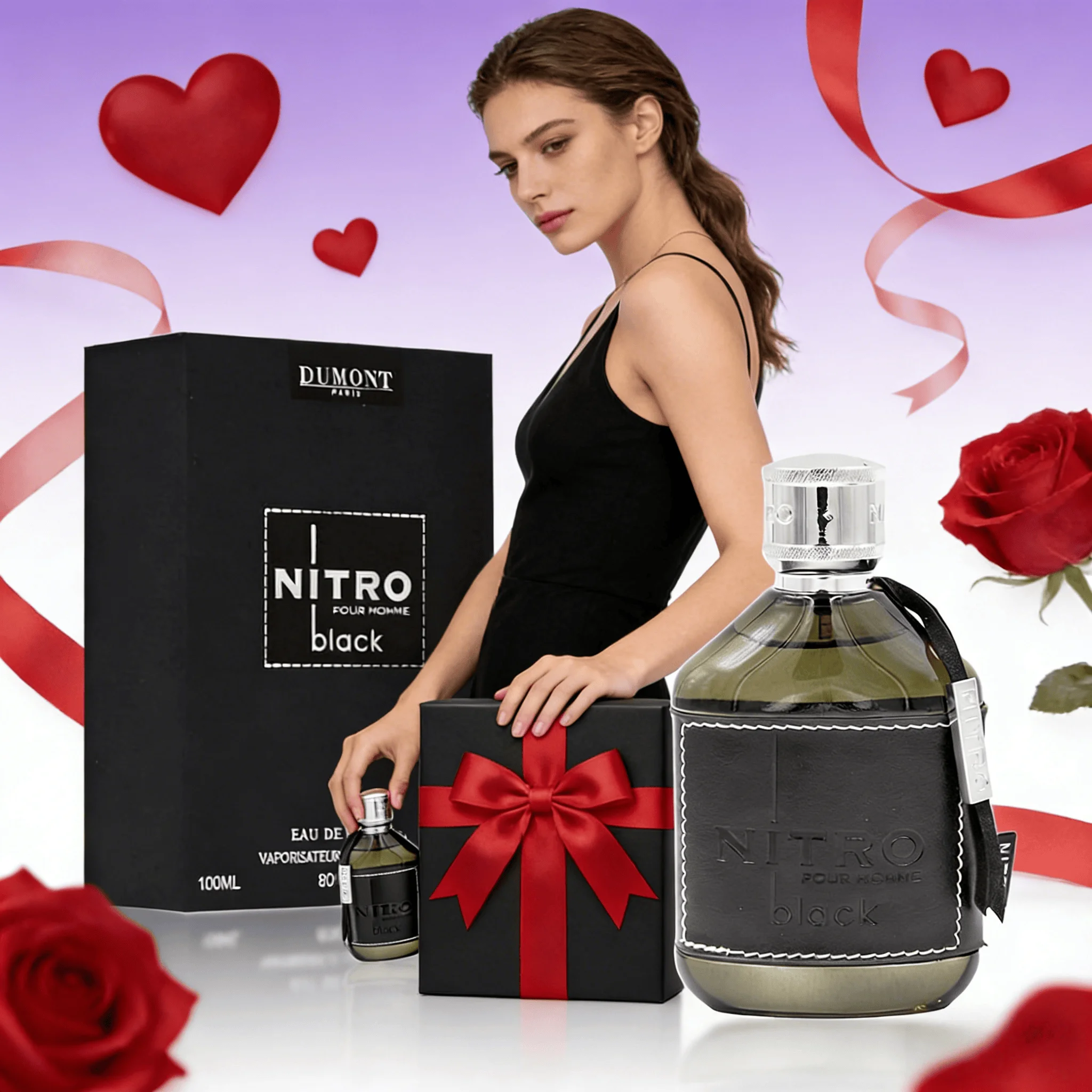

Best-selling Dumont NITRO Black 100ml Black and Silver Long-lasting Dubai Arabian Middle Eastern Perfume