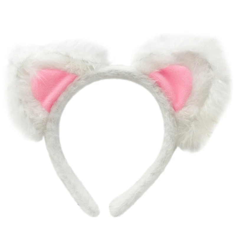 Soft   Headband Animal Shape Plush Ears Hair Hoop for Washing Face Fluffy Animal Hairbands Cartoon Costume M6CD