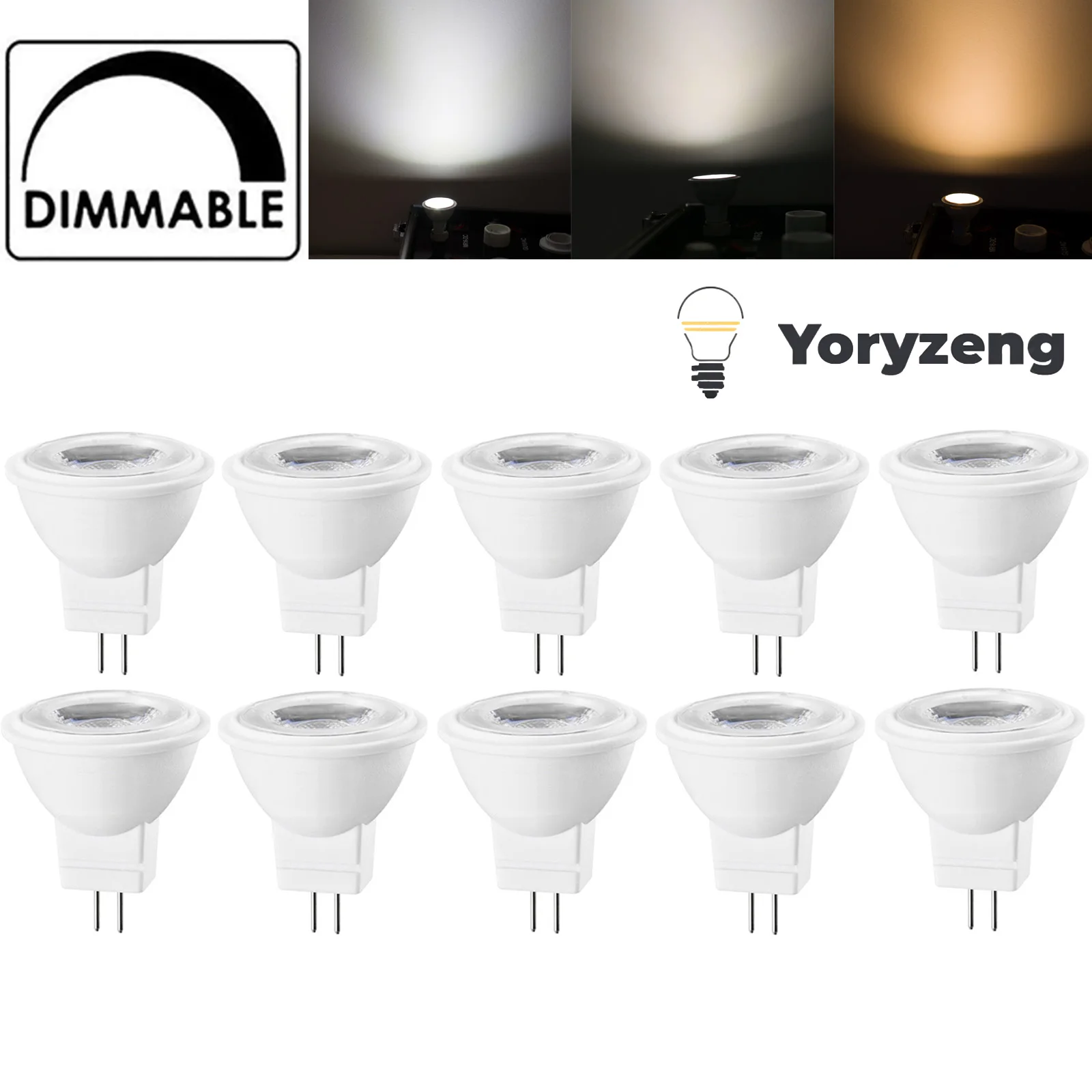 10X Dimmable Mini MR11 LED Spotlight Bulbs 3W GU4 2835 SMD 110V 220V 12V-24V Replace 30W Halogen Cold Warm Neutral White Lamps