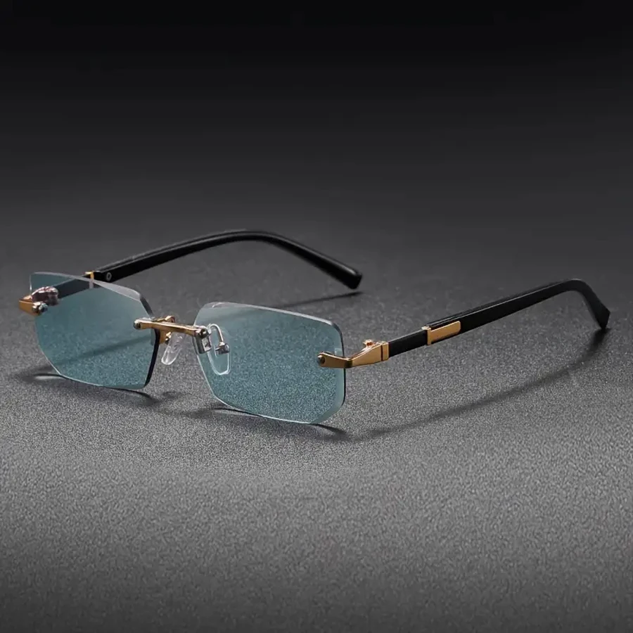 قطعة واحدة من نظارات Y2K المربعة بدون إطار للرجال مناسبة لخلع الملابس وارتداء النظارات #4