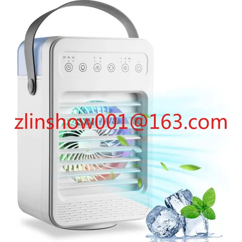

Personal Air Conditioner Fan Portable Cooling Mist Water Spray Fan Mini Evaporative Air Cooler with 7 Colors LED Light