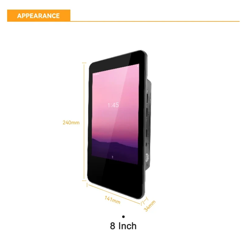 MK80H 4G LTE 8 Inch Ip65 Rugged Android Tablet Octa Core GPS Waterproof Industrial Panel PC NFC Reader For Vehicle Mounted