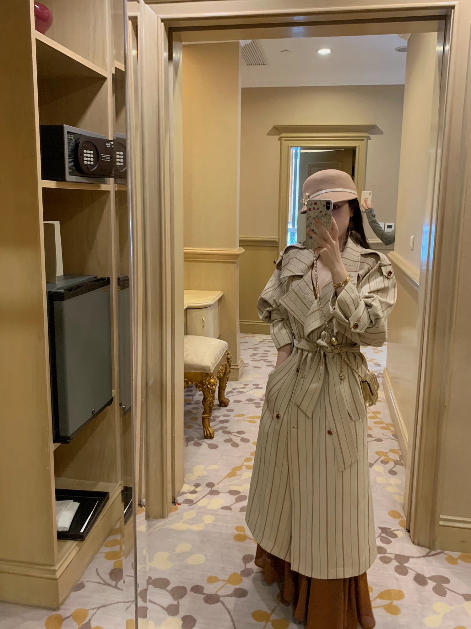 

Женская ветровка Eees Long Sketch: Мягкая пастельная расцветка, полосатый узор, с завышенной талией, модная верхняя одежда для весны